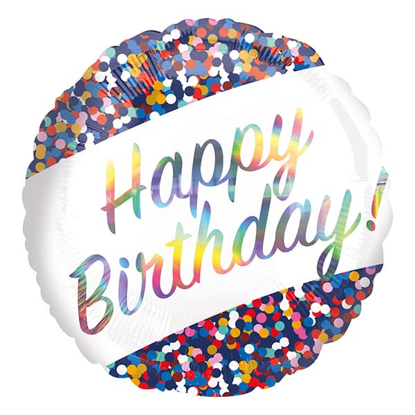 18" Happy Birthday Confetti Foil Balloon
