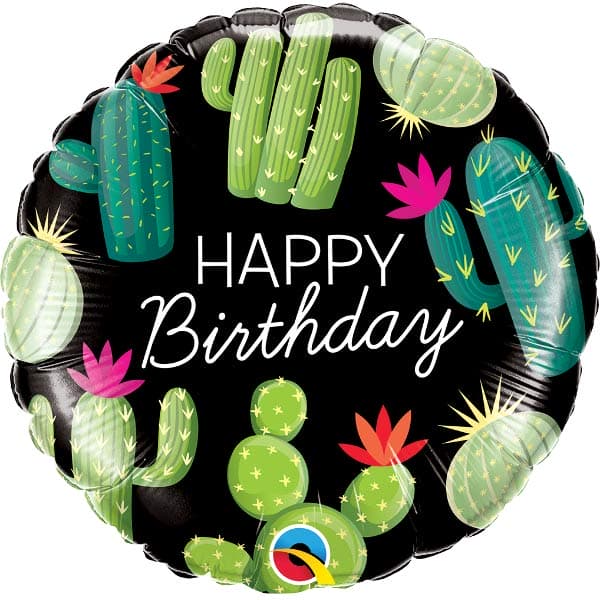 18" Happy Birthday Cactus Foil Balloon