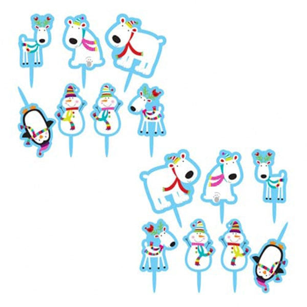 Snowman Cake Toppers 14pk