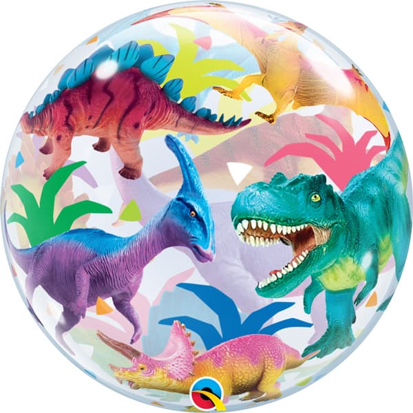 22" Colourful Dinosaurs Bubble Balloon
