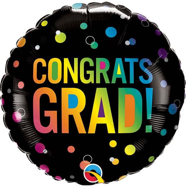 18" Congrats Grad Ombre Dots Foil Balloon