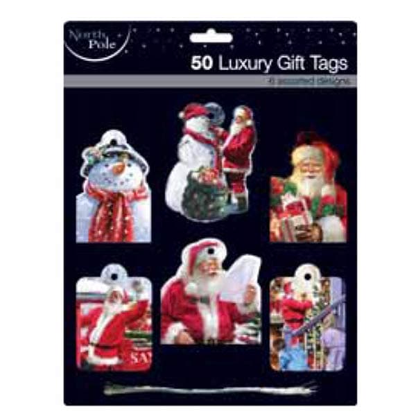 Contemporary Santa Gift Tags 50pk