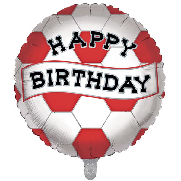 18" Red And White Football Birthday Foil Balloon