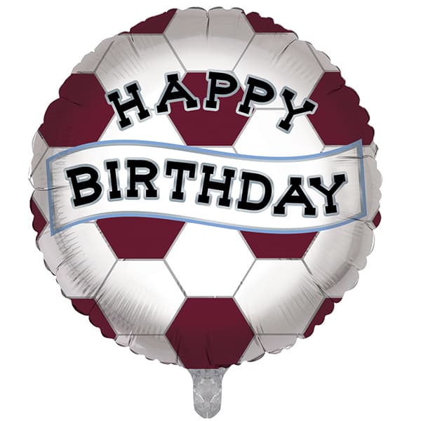 18" Claret And Blue Birthday Football Foil Balloon