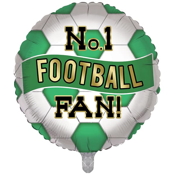 18" Green & White No1 Football Fan Foil Balloon