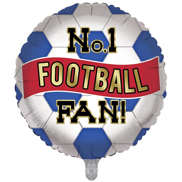 18" Blue & Red No 1 Football Fan Foil Balloon