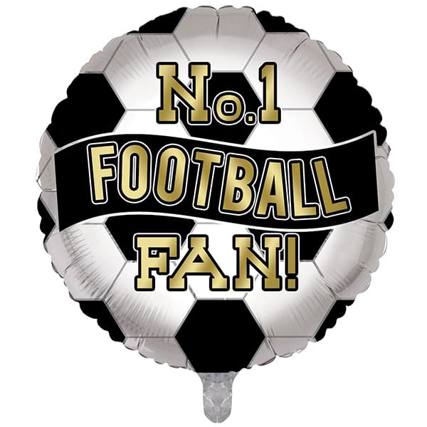 18" Black & White No 1 Football Fan Foil Balloon