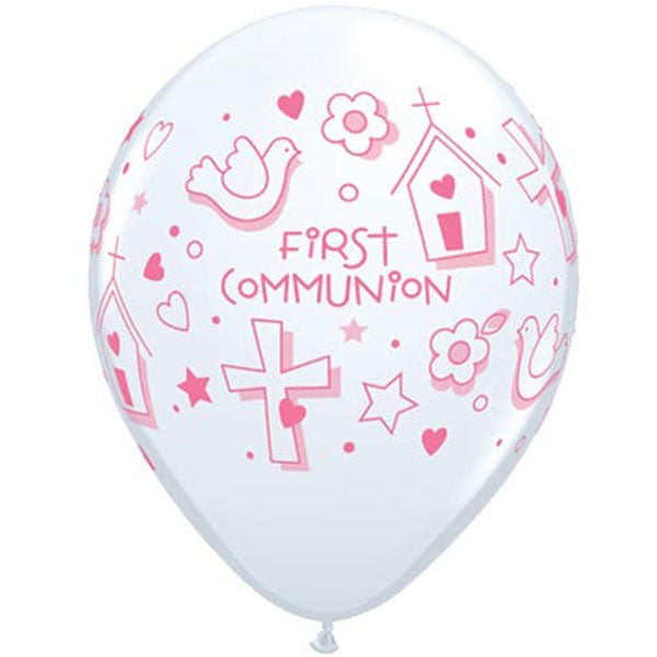 11" First Communion Girls Latex Balloons 25pk