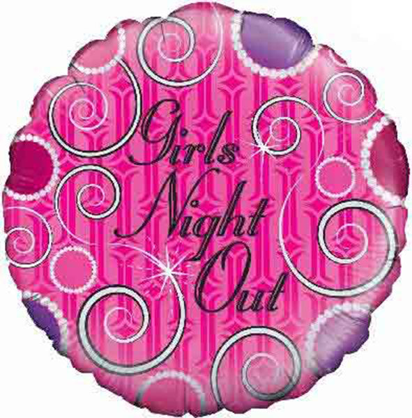 18" Girls Night Out Swirls Foil Balloon