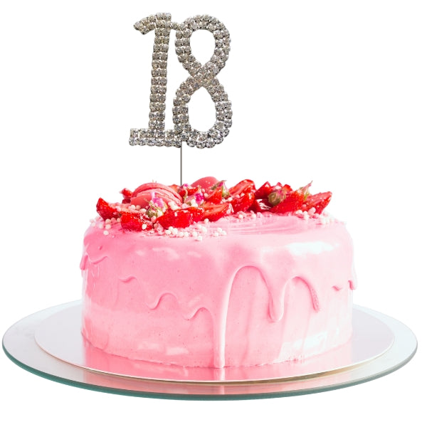 18 Diamante Number Cake Picks
