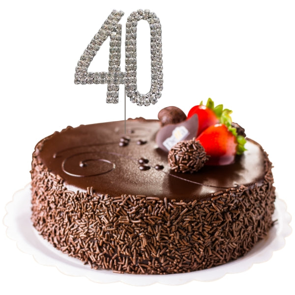 40 Diamante Number Cake Picks