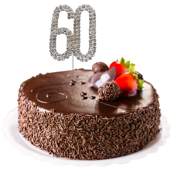 60 Diamante Number Cake Picks