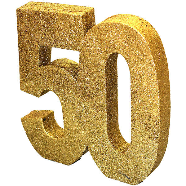 50th Gold Glitter Table Decorations