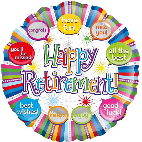 18" Happy Retirement Speech Bubbles Foil Balloon