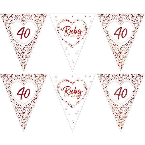 40th Ruby Wedding Anniversary Party Bunting