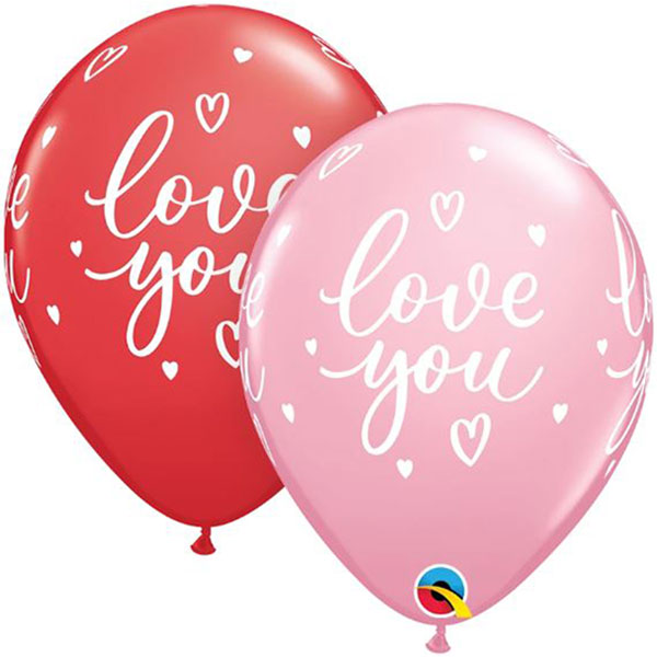 Love You Casual Script Latex Balloons 25pk