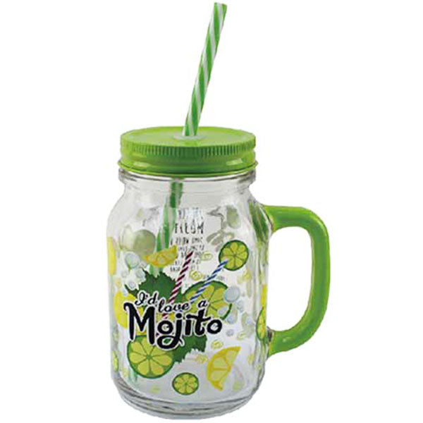 Mojito Jam Jar Drinking Glass
