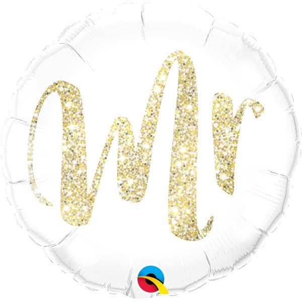 18" Mr Gold Glitter Foil Balloon
