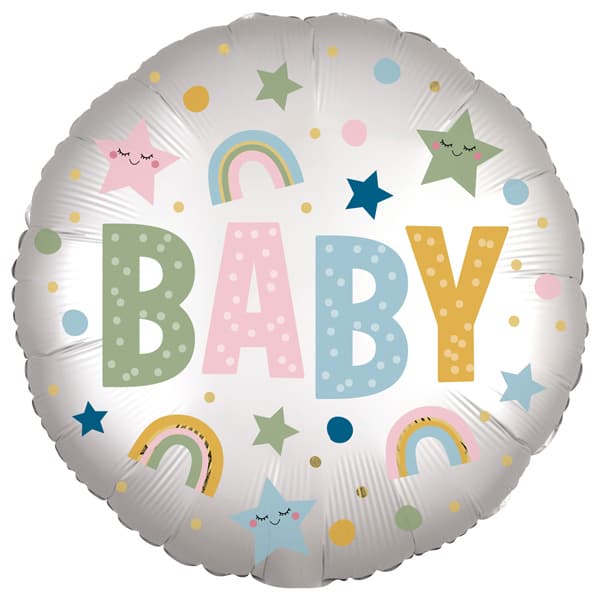 Natural Baby Satin Infused Foil Balloon