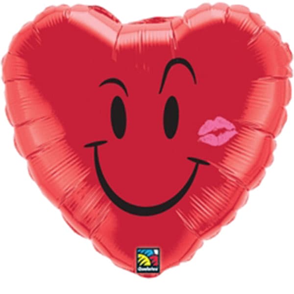 18" Naughty Smile & Kiss Foil Balloon