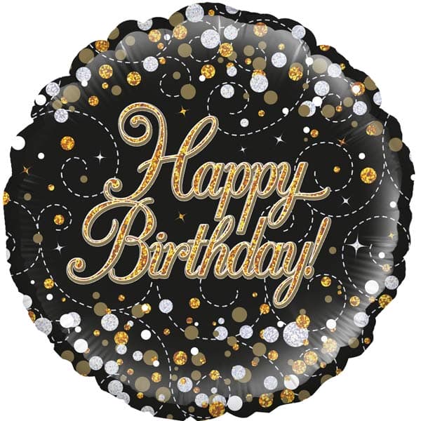 18" Sparkling Fizz Happy Birthday Foil Balloon