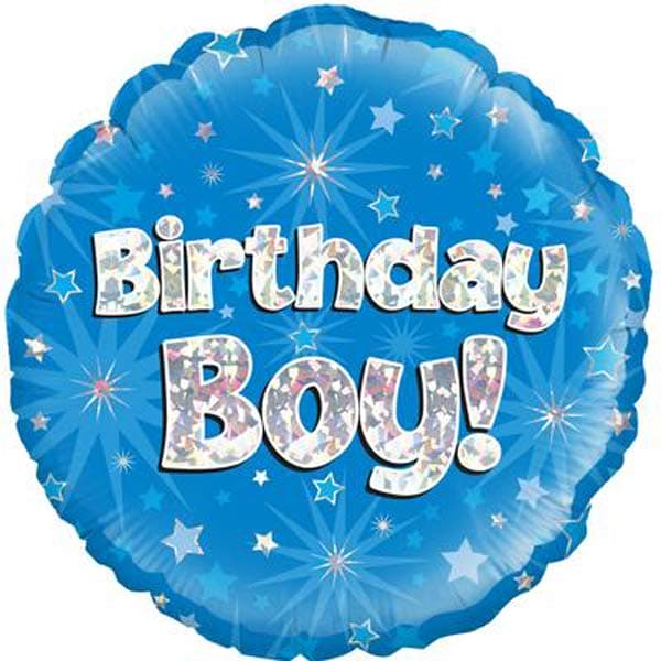 18" Birthday Boy Blue Foil Balloon