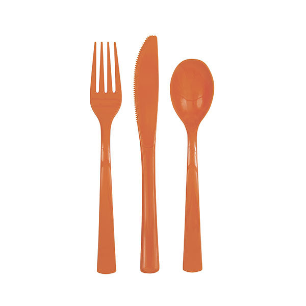 Pumpkin Orange Assorted Cutlery 18pk