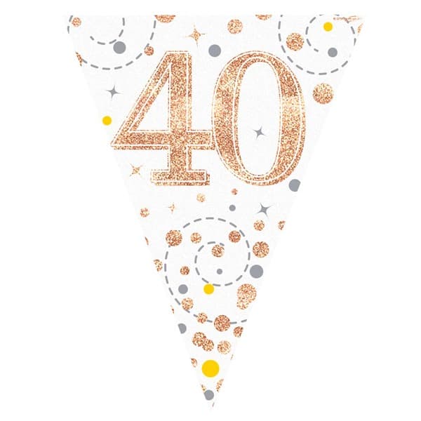 Happy 40th Birthday Sparkling Fizz Bunting