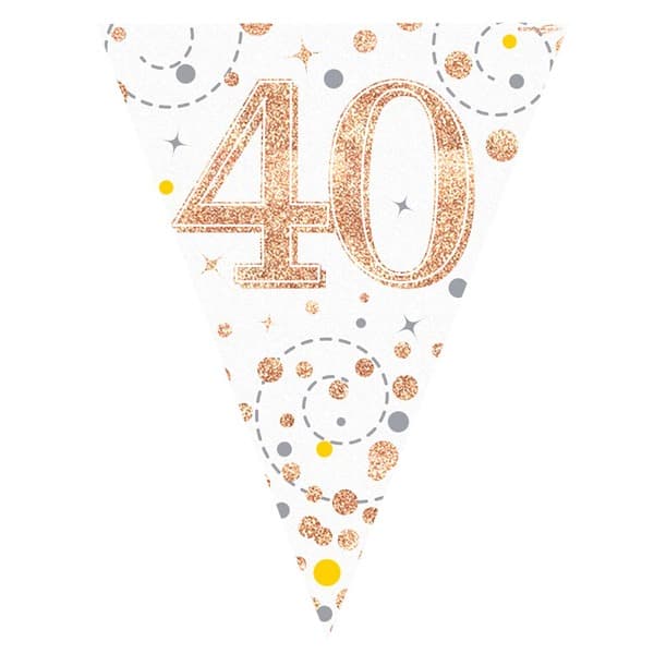 Happy 40th Birthday Sparkling Fizz Bunting