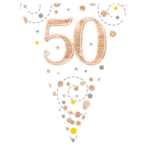 Happy 50th Birthday Sparkling Fizz Bunting