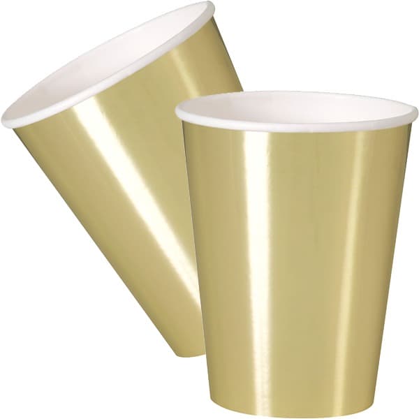 Metallic Gold Paper Cups 8pk — The Party Monster