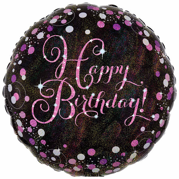 18" Pink Celebration Happy Birthday Foil Balloon