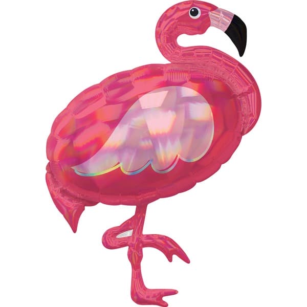 Pink Flamingo Iridescent Supershape Balloon