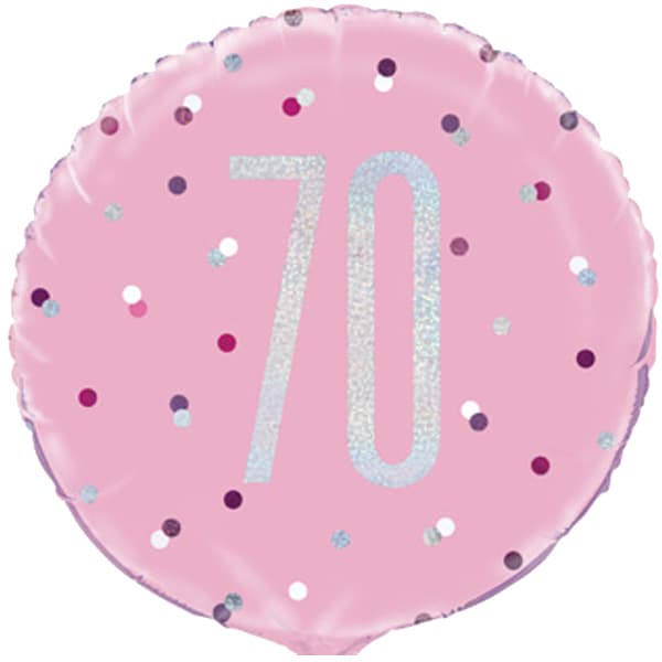 18" Pink Glitz Happy 70th Birthday Foil Balloon