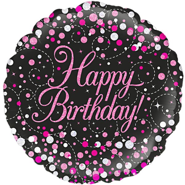 18" Pink Sparkling Fizz Birthday Foil Balloon