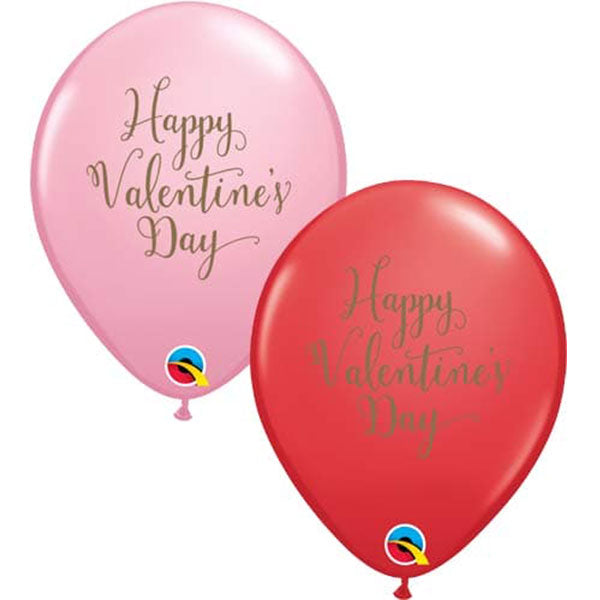 Happy Valentine Day Script Latex Balloons 25pk