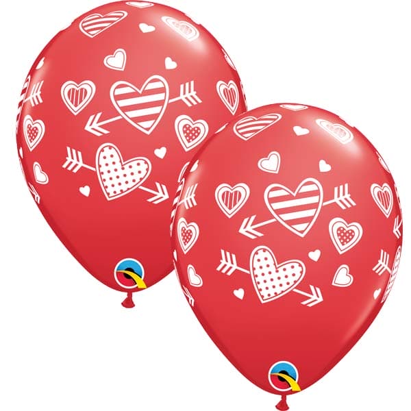 Hearts & Arrows Latex Balloons 25pk