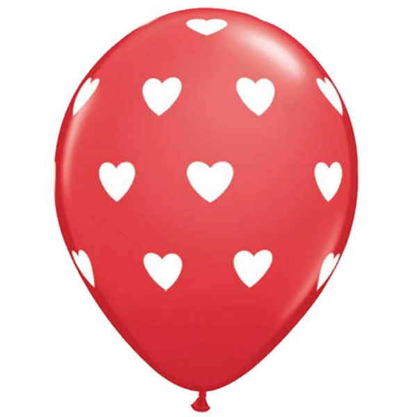 Big Hearts Red Latex Balloons 6pk