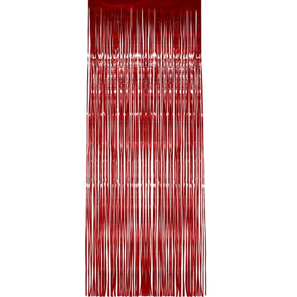 Red Shimmer Curtain Decoration