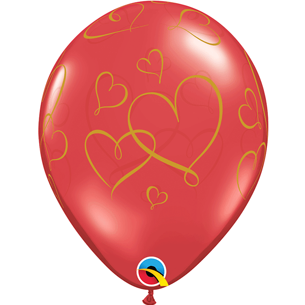 Romantic Hearts Latex Balloons 25pk