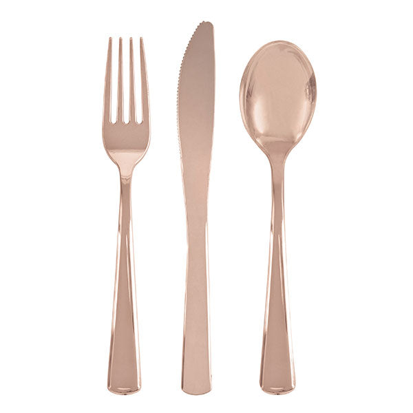 Metallic Rose Gold Assorted Cutlery 18pk