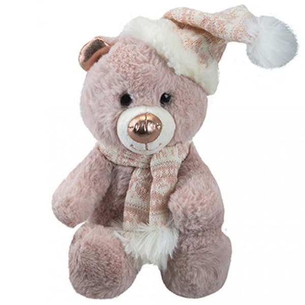 20cm Rose Gold Santa Bears