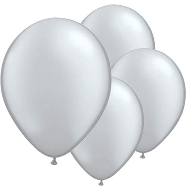 11" Silver Latex Balloons 6pk