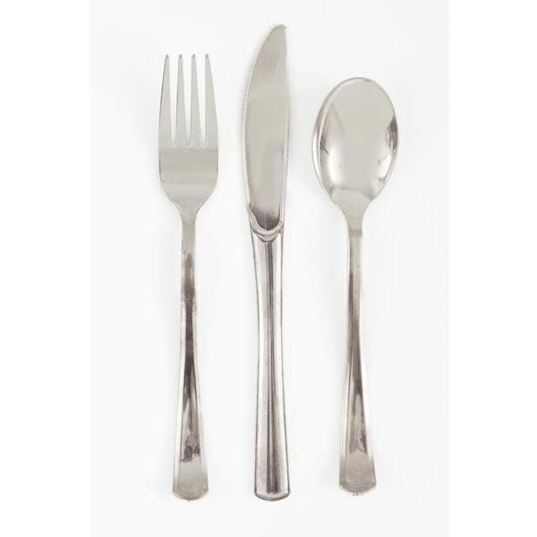 Metallic Silver Assorted Cutlery 18pk