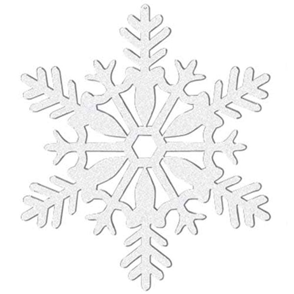 White Glitter Snowflake Decorations 4pk