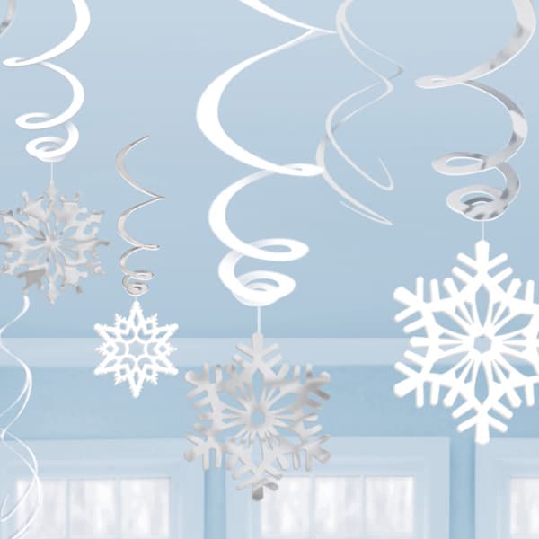 Snowflake Swirl Decorations 12pk