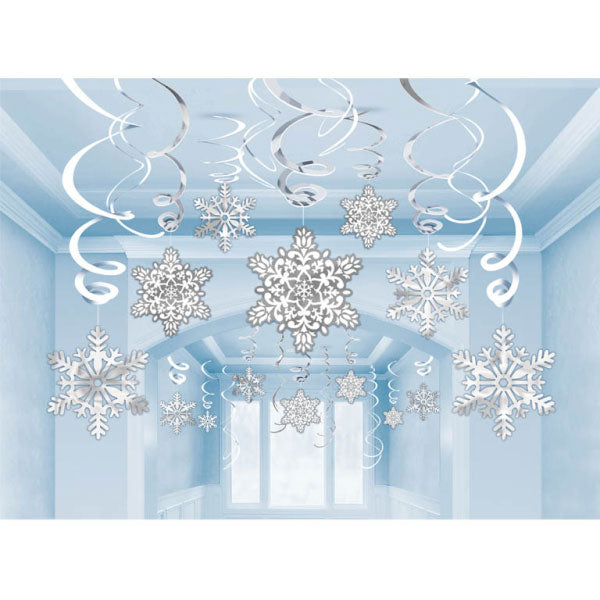 Snowflake Swirl Decorations 30pk