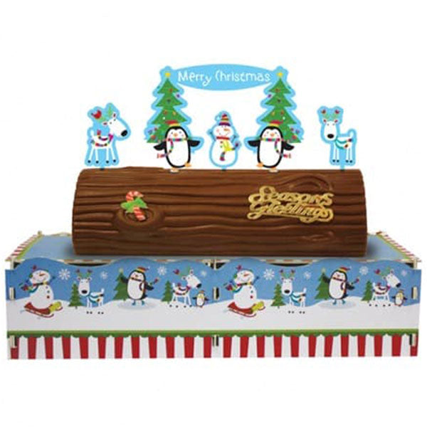 Snowman Christmas Yule Log Stand