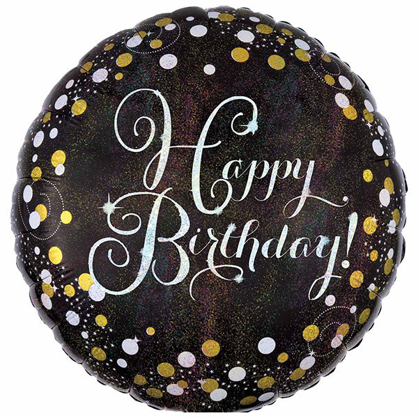 18" Gold Celebration Happy Birthday Foil Balloon