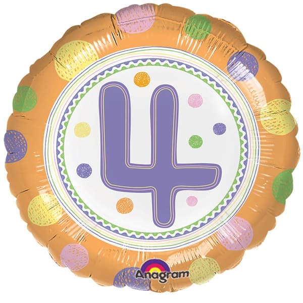 18" Spot On 4th Birthday Foil Balloon